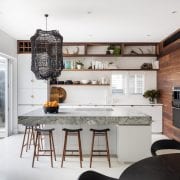 Billi XL Matte White in white and timber kitchen